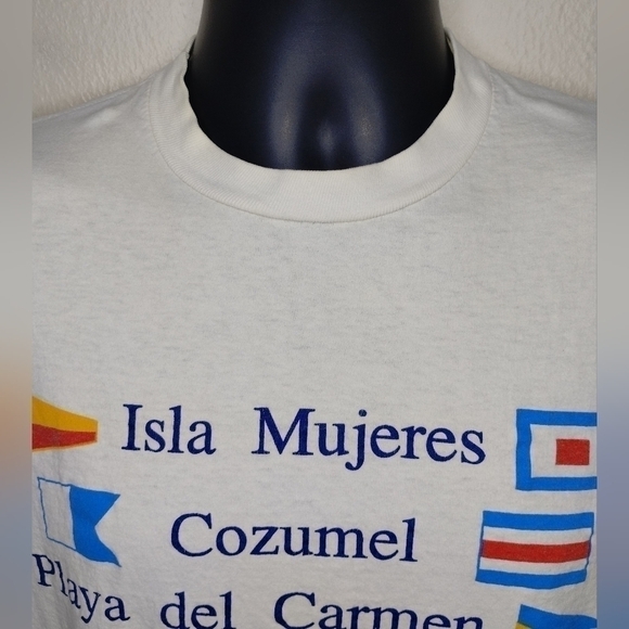 VTG 80s 90s Adult Large T-shirt Cancun Mexico Vacation Tee Jerzees Made In USA - Picture 2 of 7